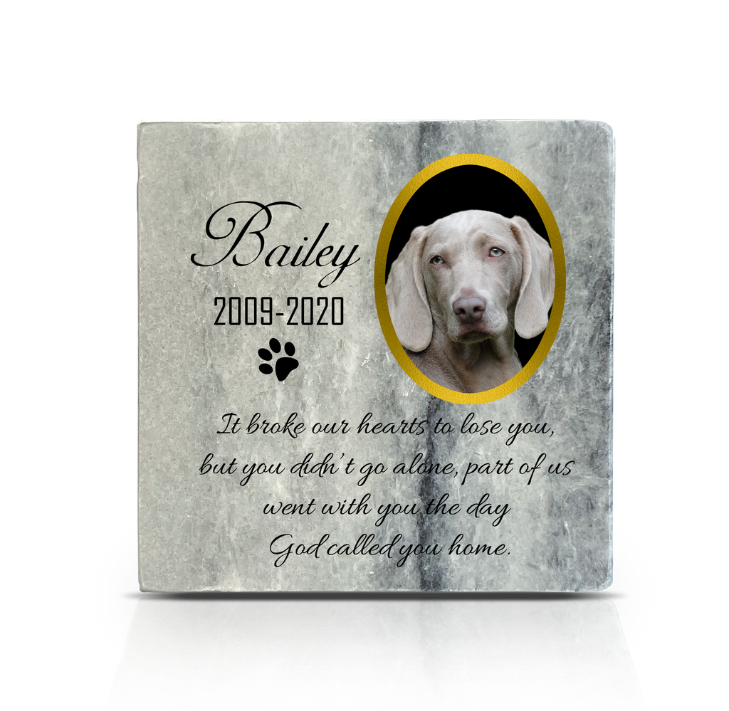 Personalised marble stone pet memorial 10x10 cm