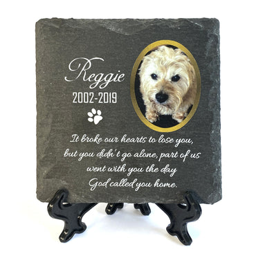 Personalised Natural Slate Plaque Pet Memorial 10x10 cm