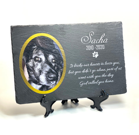 Personalised Slate Stone Pet Memorial 20x30 cm