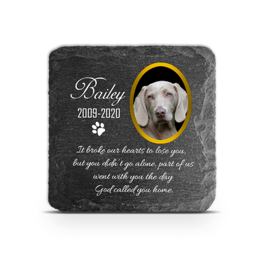 Personalised Natural Slate Plaque Pet Memorial 10x10 cm