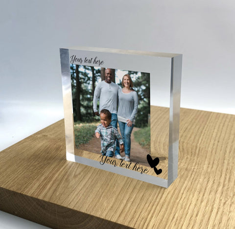 Clear Acrylic Photo Block 10x10 cm